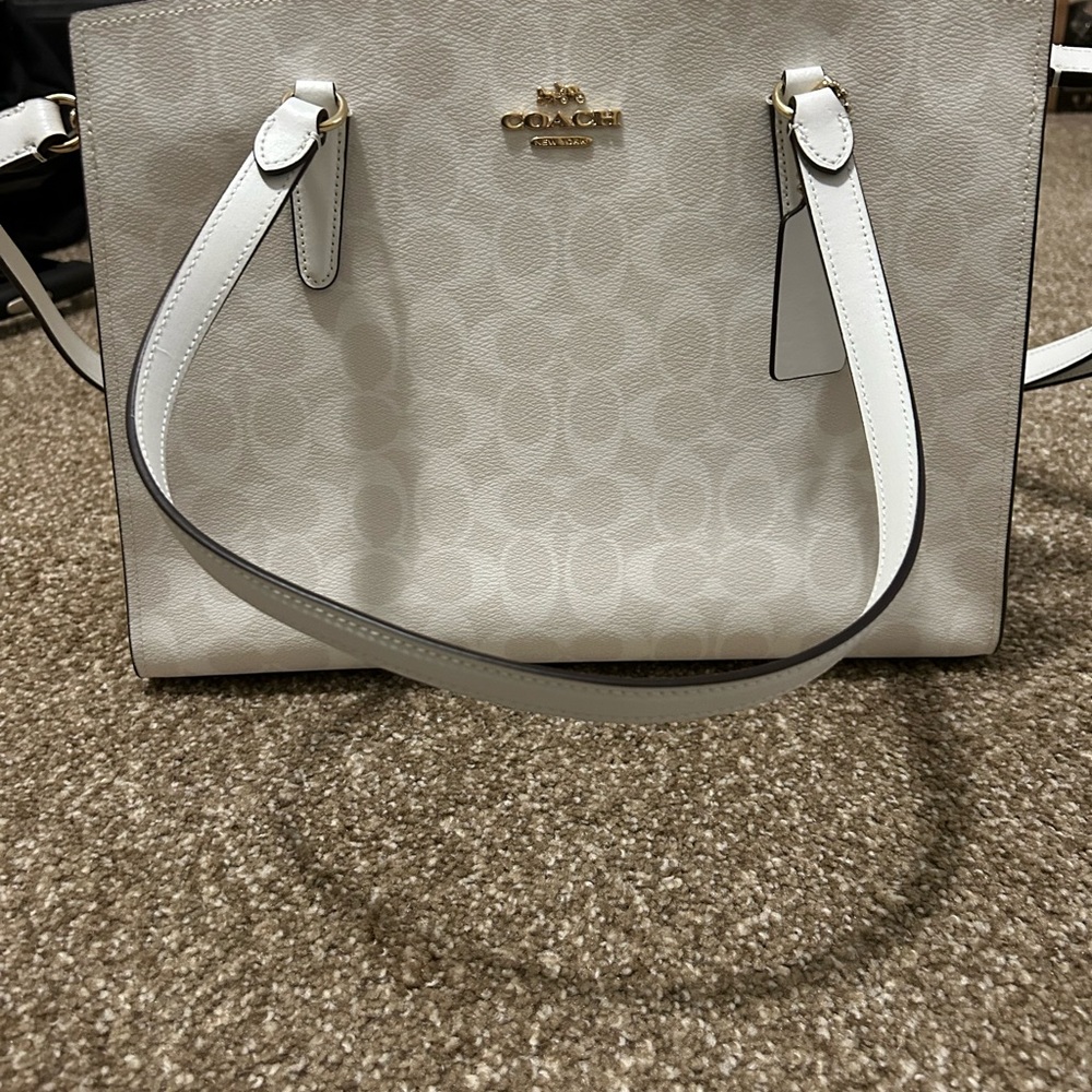 NWT Coach Cream and Gray Signature Tote